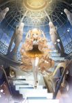  :3 animal_ears bare_shoulders blonde_hair blue_eyes cat_ears cello curly_hair harp highres instrument long_hair musical_note night night_sky pleated_skirt salt_(salty) seeu skirt sky solo speaker star star_(sky) statue thigh-highs thighhighs very_long_hair vocaloid white_legwear zettai_ryouiki 