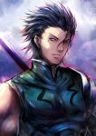  black_eyes black_hair bust fate/stay_night fate/zero fate_(series) kara_(color) lancer_(fate/zero) male mole short_hair solo 