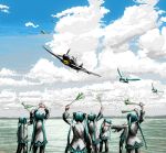 airplane bf_109 cloud flying hatsune_miku luftwaffe military rxjx spring_onion twintails vocaloid world_war_ii 
