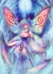  antenna breasts butterfly_wings cleavage edobox green_hair monster_girl original pixiv pixiv_fantasia pixiv_fantasia_4 solo thigh-highs thighhighs wings 