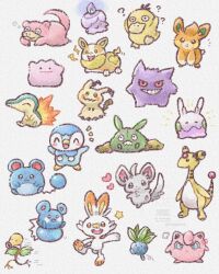  :3 ? ?? ^_^ ampharos angry arm_up arms_up azumarill bellsprout blush_stickers closed_eyes closed_mouth commentary_request cyndaquil ditto electricity fang fang_out fire gengar goomy grin heart highres jigglypuff leaf litwick lying marill mimikyu minccino mugipoyow notice_lines oddish on_stomach open_mouth pawmi piplup pokemon pokemon_(creature) pokemon_focus psyduck puff_of_air purple_fire red_eyes round_teeth scorbunny simple_background sitting sitting_on_tail sleeping slowpoke smile squeans standing standing_on_one_leg teeth triangle_mouth trubbish upper_teeth_only watermark white_background yamper yellow_eyes 