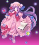  book crescent hat kanami_yuki long_hair patchouli_knowledge purple_eyes purple_hair solo touhou violet_eyes 