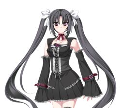  1girl black_dress black_hair blush bow choker closed_mouth collarbone detached_sleeves divine_heart_makina dress game_asset hair_bow hair_ribbon jewelry kagemusya kurusu_aria large_variant_set lolita_fashion long_hair looking_at_viewer necklace non-web_source official_art ribbon ribbon_choker self-datamine simple_background skirt solo tachi-e thigh-highs transparent_background twintails variant_set very_long_hair violet_eyes 