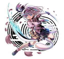  >:) 1girl black_bow black_hairband black_shoes blue_eyes bow closed_mouth collared_shirt commentary_request dress_shirt dual_wielding fighting_stance floating_hair foreshortening full_body glint green_skirt grey_hair hair_bow hairband holding holding_sword holding_weapon katana knee_pads konpaku_youmu loafers looking_ahead medium_hair miniskirt motion_lines outline pleated_skirt puffy_short_sleeves puffy_sleeves sekisei_(superego51) shirt shoes short_sleeves simple_background skirt smile solo standing sword touhou v-shaped_eyebrows weapon white_background white_outline white_shirt 