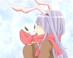  kiss leaf mittens reisen_udongein_inaba scarf touhou yumesuke 
