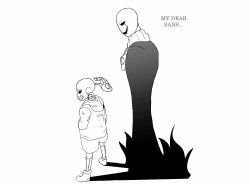 2018 2boys 2d animated animated_gif behind_another blush closed_eyes comic commentary digital_media duo edit english_commentary english_text fallenara from_side full_body hand_on_another's_head hands_on_own_chest heart height_conscious height_difference hollow_eyes hood hood_down hooded_jacket humanoid jacket legs_apart long_sleeves male male_focus male_only monochrome monster monster_boy multiple_boys sans_(undertale) shadow shorts simple_background skeleton slippers socks speech_bubble standing stitched sweat sweater teeth text third-party_edit undead undertale utdr_(toby_fox) w.d._gaster white_background white_sweater