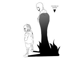 2018 2boys 2d behind_another blush closed_eyes comic commentary digital_media duo english_commentary english_text fallenara from_side full_body hand_on_another's_head hands_on_own_chest heart height_conscious height_difference hollow_eyes hood hood_down hooded_jacket humanoid jacket legs_apart long_sleeves male male_focus male_only monochrome monster monster_boy multiple_boys sans_(undertale) segmented_comic shadow shorts simple_background skeleton slippers socks speech_bubble standing sweat sweater teeth text undead undertale utdr_(toby_fox) w.d._gaster white_background white_sweater