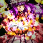  discharge_cycle hat long_hair patchouli_knowledge purple_eyes purple_hair touhou violet_eyes 