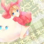  america_(hetalia) animal_ears axis_powers_hetalia blonde_hair blue_eyes bunny_ears bunny_tail htnihtn male rabbit_ears solo tail young 