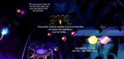  2boys 2others absurdres colored_sclera deltarune eram_(deltarune) friend_(deltarune) grin heterochromia highres jevil multiple_boys multiple_others pink_eyes pink_sclera playcenter scared scene_reference smile spamton_g._spamton utdr_(toby_fox) yellow_eyes yellow_sclera 