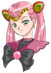  bishoujo_senshi_sailor_moon black_lady cynthia_lane green_eyes overman_king_gainer parody pigtails pillow pink_hair smile 