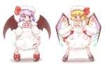  blonde_hair flandre_scarlet kanoe_soushi purple_hair red_eyes remilia_scarlet siblings sisters touhou 