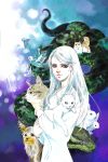  bunny cat dog hamster kosuga_kumi long_hair original rabbit snake solo white_hair yellow_eyes 