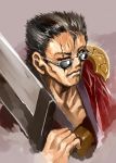  auron black_hair final_fantasy final_fantasy_x male mizuryu_kei profile scar sunglasses sword weapon 