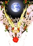  bouquet earth flower ginsanno1 long_hair original purple_eyes solo space twintails very_long_hair violet_eyes 