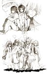  alma_karma bak_chang brown child d.gray-man everyone highres howard_link kanda_yuu lavi lenalee_lee monochrome noise_marie simple_background sketch suga_(pixiv1304559) sugahara_ryuu white_background young 