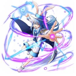 1other animal_ear_headwear animal_ears ankle_boots aqua_vest artist_request aura blue_trim boots dark_aura egg fur-trimmed_boots fur-trimmed_collar fur_trim game_asset gold_trim grand_summoners hands_up hat holding holding_egg jacket looking_at_viewer magic official_art open_clothes open_jacket open_mouth rabbit_ears rimuru_tempest rimuru_tempest_(slime) shirt shorts simple_background solo tensei_shitara_slime_datta_ken top_hat transparent_background vest white_boots white_hat white_jacket white_shirt white_shorts yellow_eyes 