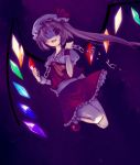  bad_id blonde_hair chain chains dark evil_smile flandre_scarlet flying glowing hat looking_at_viewer one-eyed red_eyes short_hair side_ponytail smile touhou wings 
