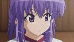  animated_gif ball fujino_shion gym gym_uniform gym_wear hatsu_inu in_the_face lowres purple_eyes purple_hair violet_eyes volleyball 