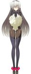  absurdres bodysuit boots closed_eyes eyes_closed gluteal_fold highres horizon_ariadust kyoukai_senjou_no_horizon long_hair nouillee pantyhose silver_hair simple_background solo thigh-highs thigh_boots thighhighs vector_trace very_long_hair 