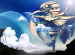  city cloud copyright_request floating_city planet scenery sky star_(sky) sun yui_tooru 