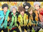  basil basilicum black_hair brown_hair closed_eyes danemaru eyes_closed gokudera_hayato headset katekyo_hitman_reborn katekyo_hitman_reborn! lambo male multiple_boys necktie open_mouth sasagawa_ryohei sawada_tsunayoshi silver_hair smile yamamoto_takeshi 