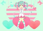  hands_on_headphones hatsune_miku headphones heart microphone microphone_stand polychromatic tagme vocaloid wire 