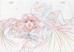  cape cleavage color_trace highres long_hair macross macross_frontier macross_frontier:_itsuwari_no_utahime production_art sheryl_nome sketch 
