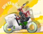  barnaby_brooks_jr belt blonde_hair boots brown_eyes brown_hair cabbie_hat facial_hair glasses green_eyes hat hat_removed headwear_removed holding holding_hat jacket kaburagi_t_kotetsu male motion_blur motor_vehicle motorcycle multiple_boys necktie red_jacket short_hair stubble tiger_&amp;_bunny vehicle vest waistcoat wille_macht 