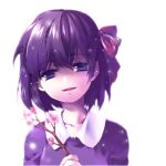  bow branch cherry_blossoms child fate/stay_night fate/zero fate_(series) hair_bow lowres matou_sakura object_namesake open_mouth purple_hair scr.e short_hair smile solo young 