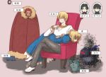  assassin_(fate/zero) berserker_(fate/zero) blonde_hair bondage cape caster_(fate/zero) chair dog dress fate/stay_night fate/zero fate_(series) fox frog gilgamesh guratan-hige helmet inset jewelry kotomine_kirei lancer_(fate/zero) necklace rider_(fate/zero) saber shaded_face smoke tied_up tohsaka_tokiomi toosaka_tokiomi translated translation_request wine 