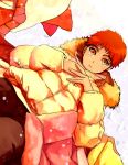 aoto0000 bad_id coat emiya_shirou fate/stay_night fate_(series) male red_hair redhead scarf solo yellow_eyes 