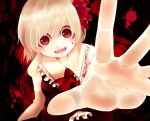  ascot blonde_hair blood fangs foreshortening hands minnu payot red_eyes rumia saliva solo the_embodiment_of_scarlet_devil touhou youkai 