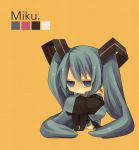  aqua_eyes aqua_hair boots character_name chibi detached_sleeves haru_(oomr005) hatsune_miku highres long_hair sad simple_background skirt solo tears thigh-highs thigh_boots thighhighs twintails very_long_hair vocaloid 