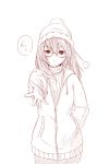  coat copyright_request glasses hand_in_pocket hat kyokusetu monochrome reaching solo turtleneck winter_clothes 