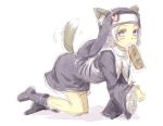  animal_ears boku_wa_tomodachi_ga_sukunai boots dog_ears food kouji_(campus_life) nun tail takayama_maria 