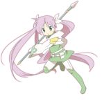 hayato_(meromoni) hiiragi_kagami long_hair lucky_star polearm purple_hair spear twintails very_long_hair weapon 