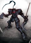  armor axe berserker_(fate/zero) fate/stay_night fate/zero fate_(series) helmet male sickle solo toranohige_(pixiv) weapon 