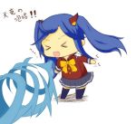  &gt;_&lt; alumis blowing chibi fairy_tail kandahime magic open_mouth roar_of_the_skydragon skirt solo thigh-highs thighhighs translated twintails wendy_marvell wind 