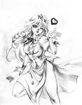  absurdres bare_legs blown_kiss braid china_dress chinese_clothes graphite_(medium) hat heart highres hong_meiling lips long_hair long_skirt matiassoto monochrome pencil_crayon_(medium) side_slit signature sketch skirt solo star touhou traditional_media twin_braids wink 