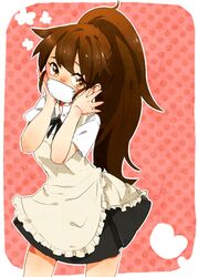 bad_id hamu_(hamuuu00) mask ponytail surgical_mask taneshima_popura waitress working!! 