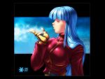  blue_hair gloves king_of_fighters kula_diamond long_hair red_eyes snk solo 