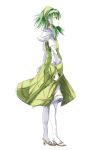  1girl capelet character_request green_bikini green_hair hair_tubes hairband ion male shirt solo standing tales_of_(series) tales_of_the_abyss tamago_gohan toa under_skirt white_legwear 