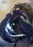  bad_id blue_dress brown_hair character_request cinderella colmack dress fate/stay_night fate_(series) kicking long_hair original slip_skirt solo thigh-highs thighhighs 