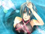  aqua_(kingdom_hearts) bare_shoulders blue_eyes blue_hair hanadog kingdom_hearts kingdom_hearts_birth_by_sleep short_hair solo 