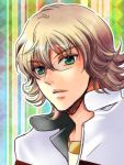  bad_id barnaby_brooks_jr blonde_hair glasses green_eyes jacket male mego_(caplet) red_jacket solo tiger_&amp;_bunny 