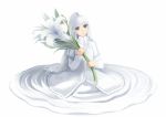  bou_nin dress flower flowers long_hair original purple_eyes violet_eyes white white_hair 