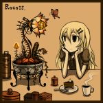  butterfly cake flower food fork gia long_hair original sepia tea 