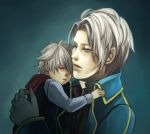  2boys alica_yu child devil_may_cry father_and_son male multiple_boys nero_(devil_may_cry) sleepin sleeping vergil white_hair young 