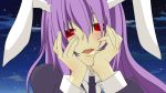  animal_ears blush bunny_ears hands_on_own_cheeks hands_on_own_face parody purple_hair red_eyes reisen_udongein_inaba solo touhou yandere yandere_trance 